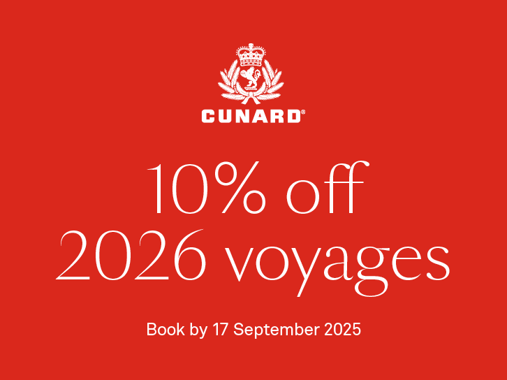 10% off 2026 Cunard Voyages